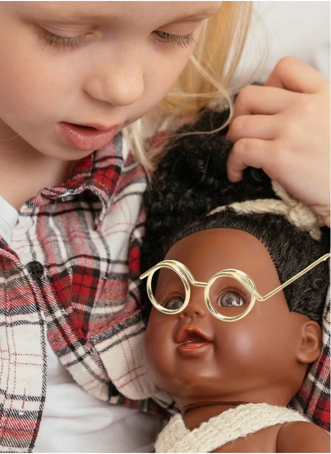 Doll Sunglasses Metal Wire Rim Clear Eyewear, Doll Dress Up Eyeglasses Round Glasses for Dolls Pets Costume, Dress Up Eyeglasses Mini Dolls Costume Accessories  30pcs