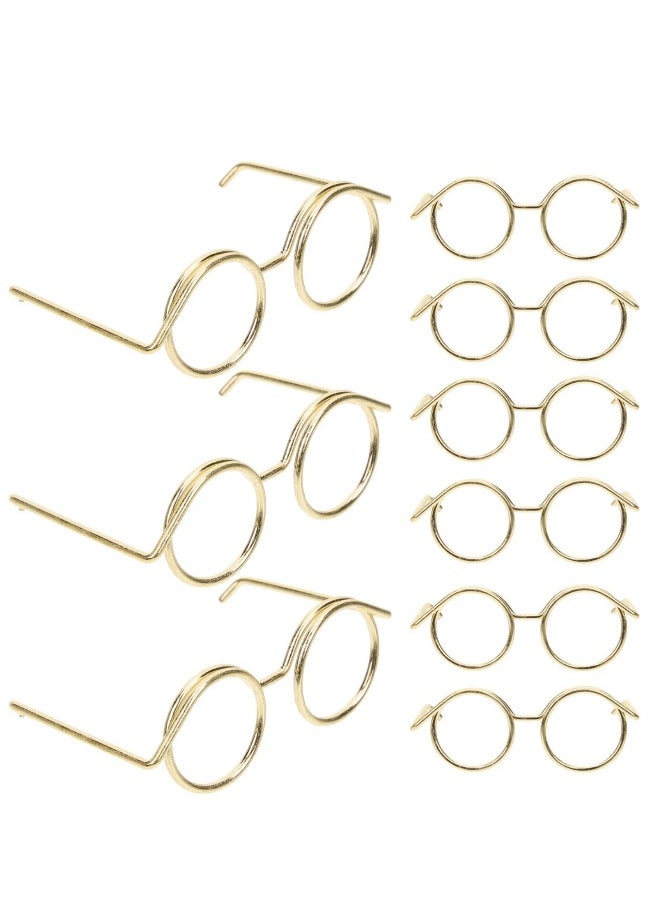 Doll Sunglasses Metal Wire Rim Clear Eyewear, Doll Dress Up Eyeglasses Round Glasses for Dolls Pets Costume, Dress Up Eyeglasses Mini Dolls Costume Accessories  30pcs