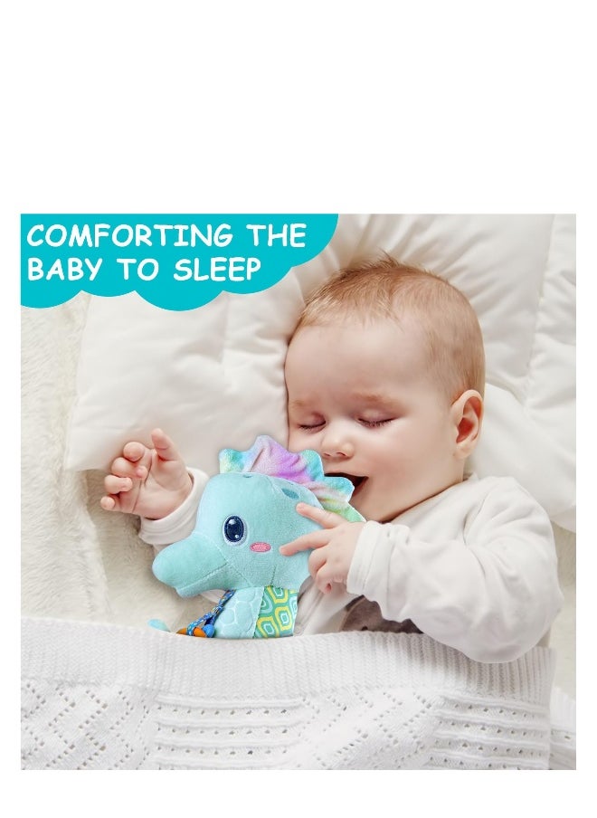 Plush Musical Toys, Cute Stuffed Animal Infant Toys with Light & Sounds, Multi-Textures & Rattles, Baby Stuffed Wobble Musical Toy, Roly-Poly Sensory Toy Birthday Gift for Newborn Boys & Girls