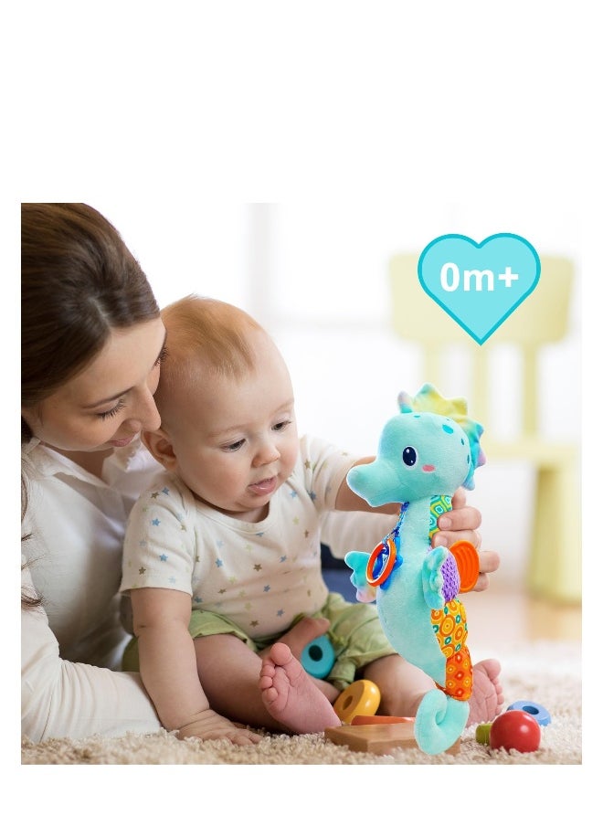Plush Musical Toys, Cute Stuffed Animal Infant Toys with Light & Sounds, Multi-Textures & Rattles, Baby Stuffed Wobble Musical Toy, Roly-Poly Sensory Toy Birthday Gift for Newborn Boys & Girls