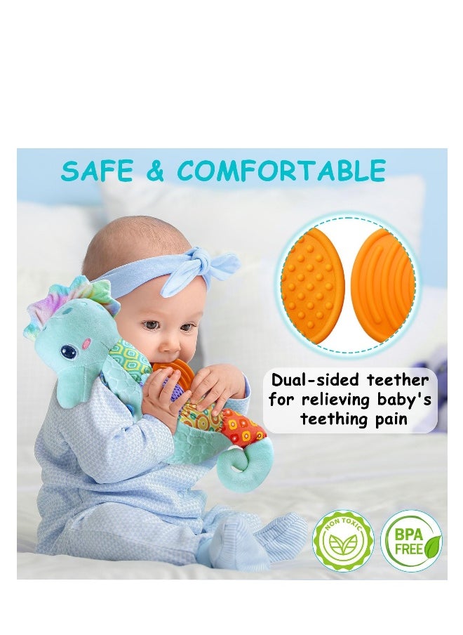 Plush Musical Toys, Cute Stuffed Animal Infant Toys with Light & Sounds, Multi-Textures & Rattles, Baby Stuffed Wobble Musical Toy, Roly-Poly Sensory Toy Birthday Gift for Newborn Boys & Girls