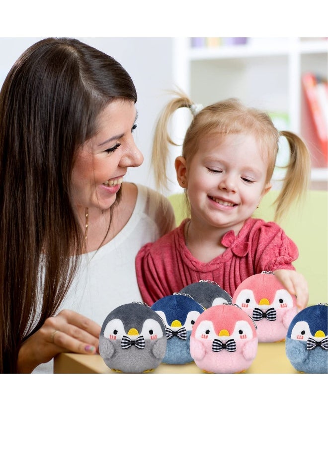 9 PCS Penguin Stuffed Plush Toys with Keychain, Hanging Penguin Toys Penguin Party Decorations, Suitable for Girl Boy Penguin Pendant Party Favor Gift (4.3 Inch）