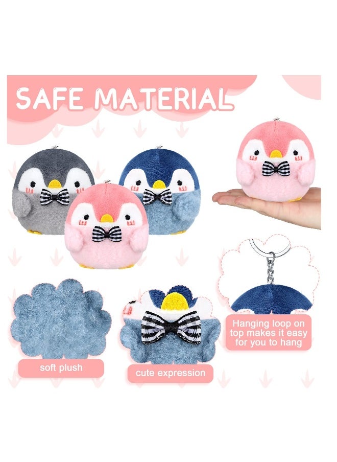 9 PCS Penguin Stuffed Plush Toys with Keychain, Hanging Penguin Toys Penguin Party Decorations, Suitable for Girl Boy Penguin Pendant Party Favor Gift (4.3 Inch）