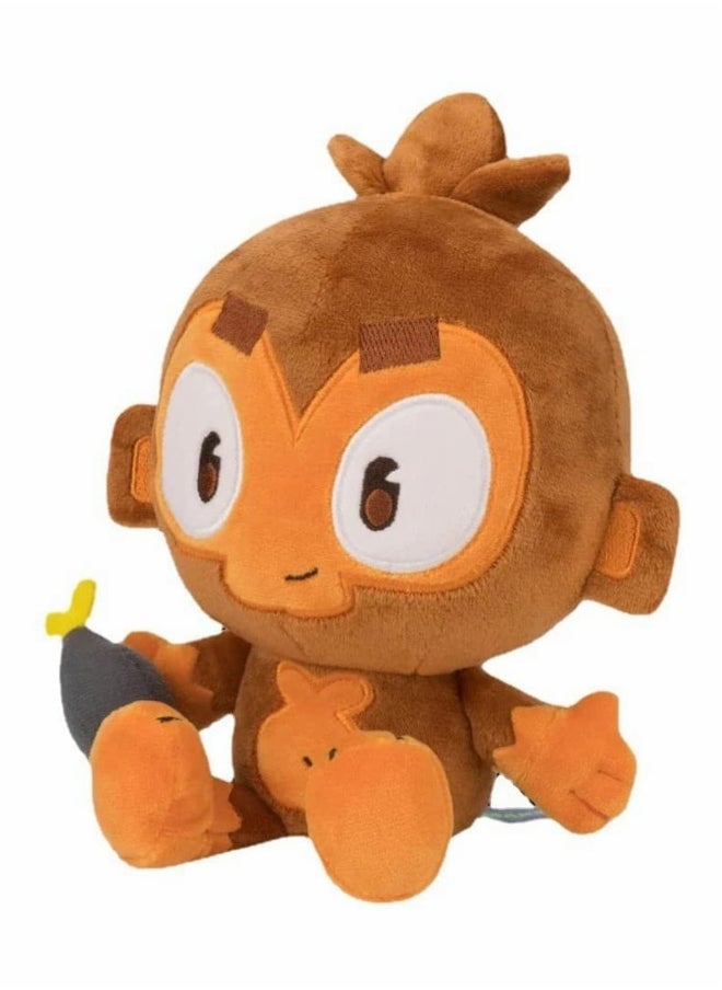 Dart Monkey Plush Toy 98in Cuddly Soft Stuffed Animal Suitable Gift for Game Fans Collectors and Kids Ideal for Display and Cuddling Brown
