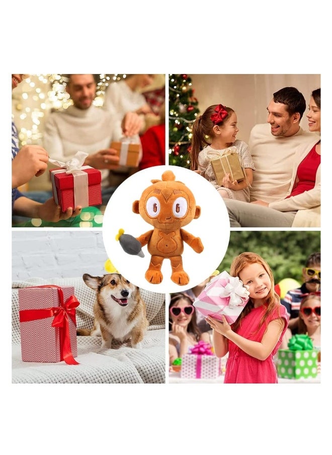 Dart Monkey Plush Doll, 9.8in Soft Stuffed Game Animal, Adorable Toy, Ideal Fan Gift, Perfect for Collectors and Kids, Great for Cuddling and Display, Brown