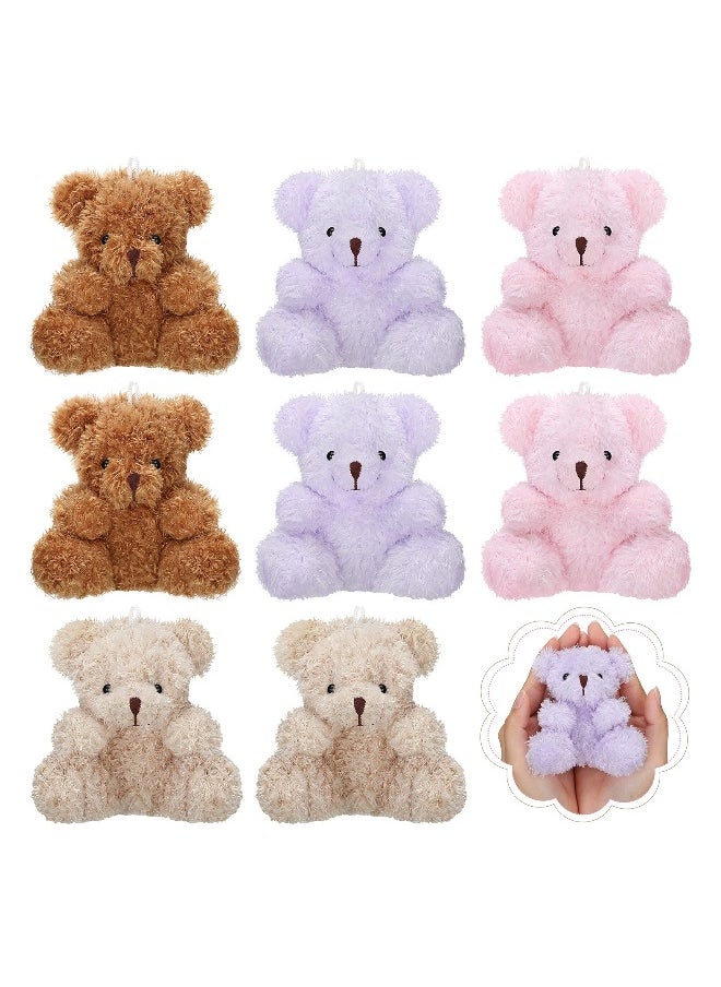 Plush Teddy Bear Pendant, Mini Plush Animal Soft Bear Doll Toys for Keychain Bag DIY Decorations, Birthday Wedding Graduation Gifts, Gift Box Filled Party Decorations 8pcs