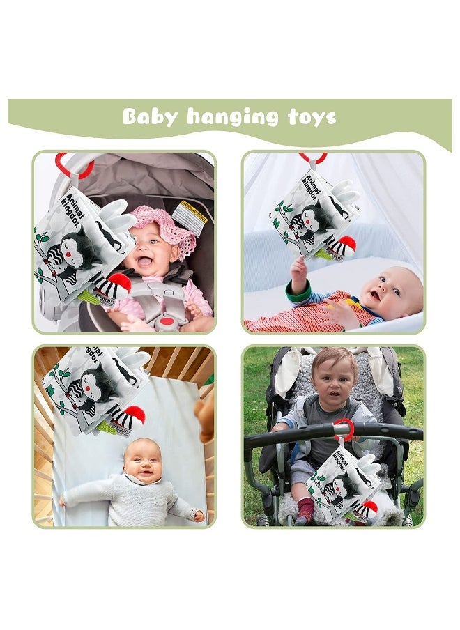 Soft Cloth Activity Book for Babies, 3D Touch and Feel Educational Toy, Safe and Durable for Newborns, Stroller Hanging Sensory Book for 0-12 Months