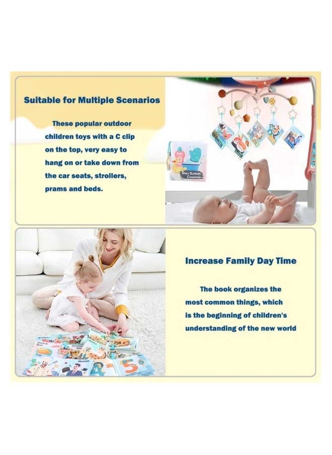 Soft Cloth Baby Books for Infants (0-18 Months) - 6 Washable, Non-Toxic Crinkle Books with Sound Paper - Perfect Baby Shower Gift and Educational Toy for Newborns and Toddlers.