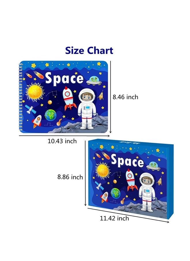 Preschool Montessori Toys for Toddlers, Space Busy Book Learning Toys for Kids Toddlers Preschool Learning Activities, Autism Sensory Educational Toys for Boys Girls Birthday Gifts