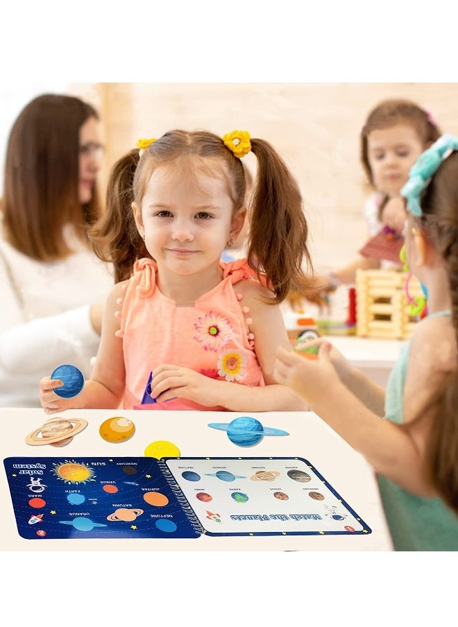 Preschool Montessori Toys for Toddlers, Space Busy Book Learning Toys for Kids Toddlers Preschool Learning Activities, Autism Sensory Educational Toys for Boys Girls Birthday Gifts
