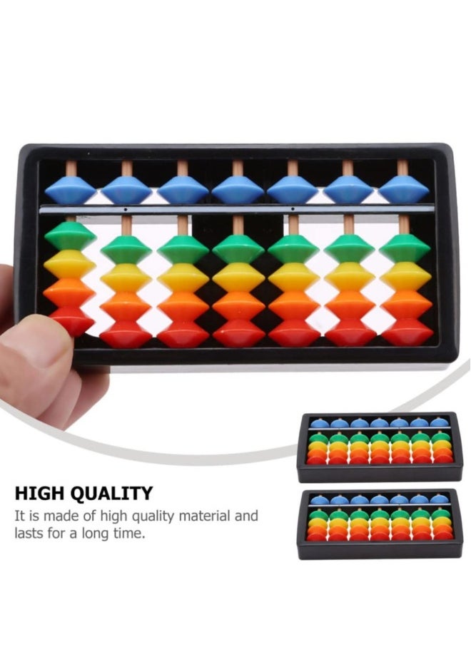 3pcs Chinese Abacus Rainbow Color Column Soroban Vintage Chinese Calculator Math Counting Tool Toy for Students Kid