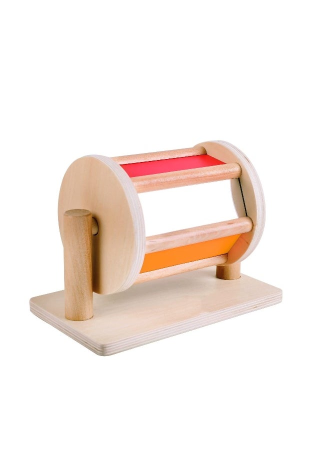 Montessori Spinning Drum Toy for 6 Month Baby Infant, Infant Developmental Wooden Toy Montessori-inspired Baby Toy Educational Spinning Drum Montessori Toy for Boy Girls Christmas Birthday Gift