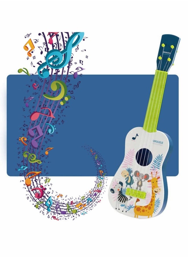 Kids Guitar Beginner Ukulele 23.5 Inch Musical Instrument with Vibrant Sound, Learning Educational Toys Cartoon Animal Pattern Mini Musical Toy for Boys Girls Kids Guitar Party Favor