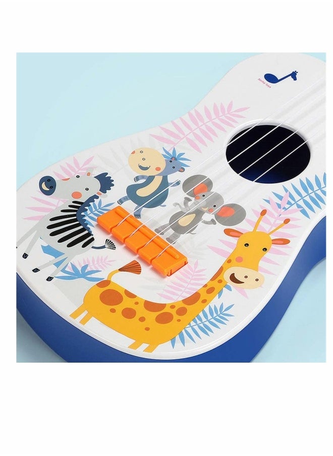 Kids Guitar Beginner Ukulele 23.5 Inch Musical Instrument with Vibrant Sound, Learning Educational Toys Cartoon Animal Pattern Mini Musical Toy for Boys Girls Kids Guitar Party Favor