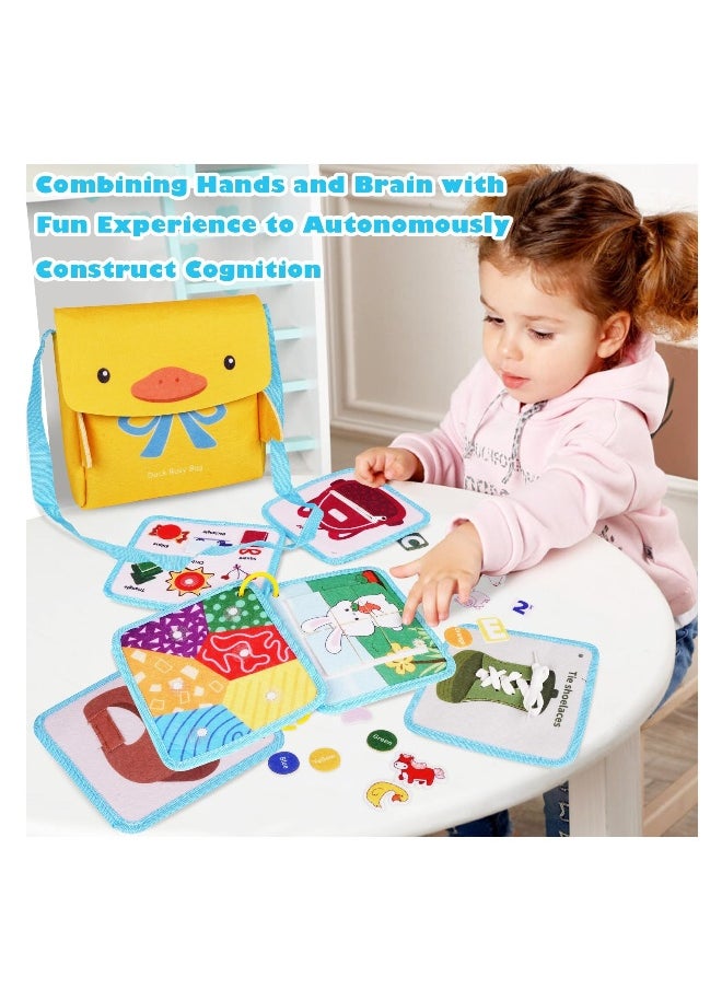 Quiet Book for Toddlers, Busy Book Learning Toys, Sensory Busy Board 3D Activities Book Dollhouse Bag, Engaging Learning Adventure, Foster Real-Life Skills, Airplane Must Haves for Toddlers Carry Home