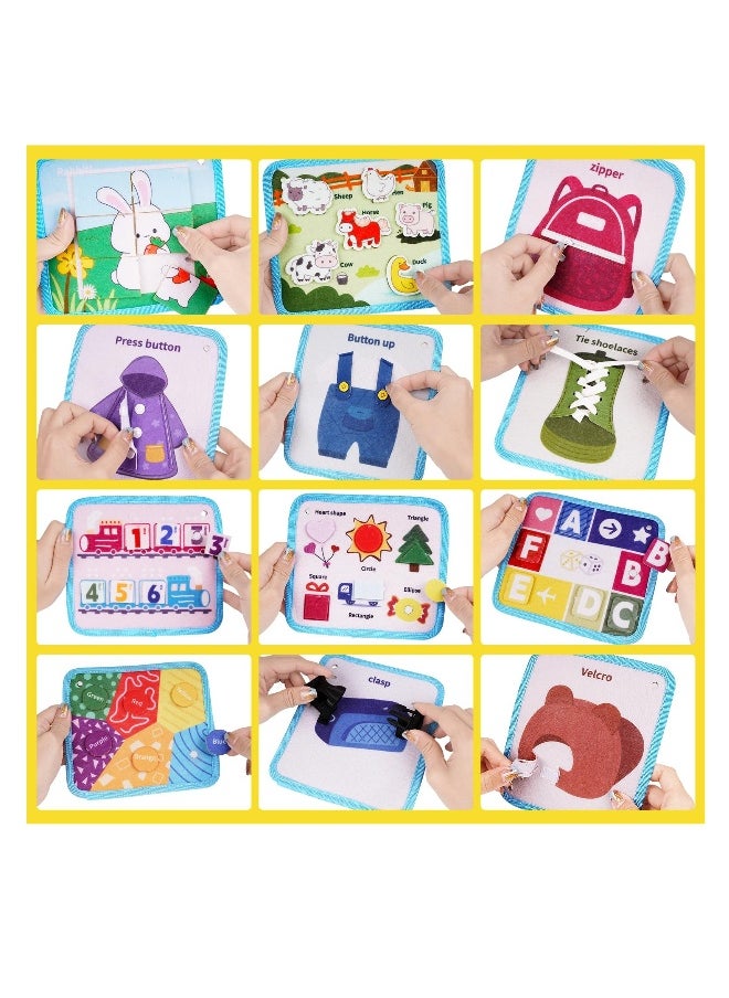 Quiet Book for Toddlers, Busy Book Learning Toys, Sensory Busy Board 3D Activities Book Dollhouse Bag, Engaging Learning Adventure, Foster Real-Life Skills, Airplane Must Haves for Toddlers Carry Home
