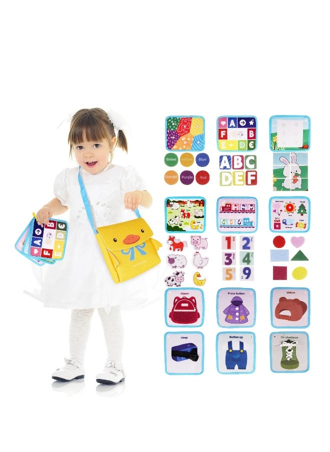 Quiet Book for Toddlers, Busy Book Learning Toys, Sensory Busy Board 3D Activities Book Dollhouse Bag, Engaging Learning Adventure, Foster Real-Life Skills, Airplane Must Haves for Toddlers Carry Home