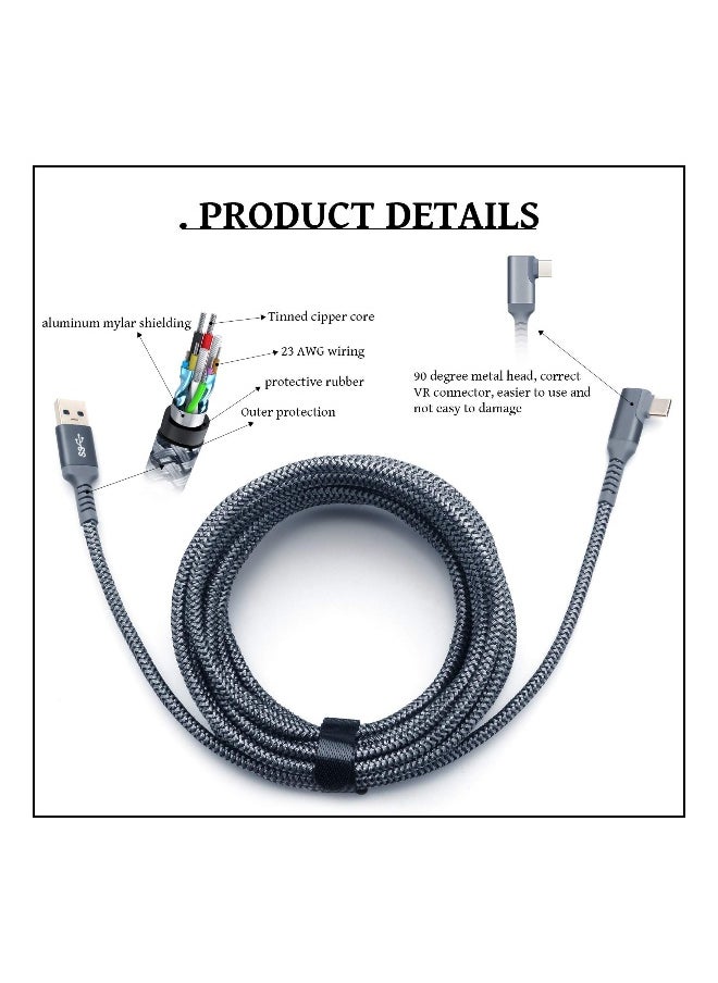 20ft Link Cable for Oculus Quest 2 - Fast Charging & Data Transfer USB C 3.2 Gen1 Cable for VR Headset and Gaming Experience