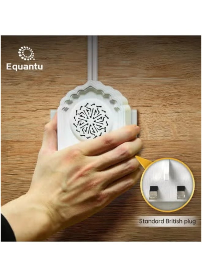 QB812 Quran Wall Plug Speaker – Islamic Decorative Audio Player with Full Quran Recitation, Zikir & Duas, Built-In Powerful Speaker for Home, Mosque & Office – Compact Wall-Mounted Muslim Player with Continuous Loop Playback – Ideal for Spiritual Spaces