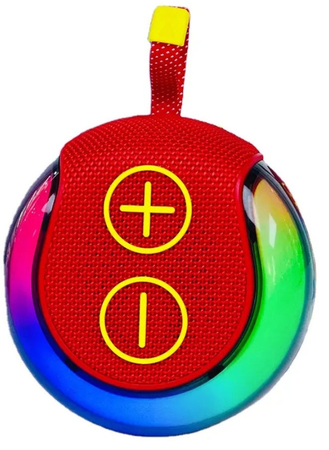 HainoTekoGermany S40 Portable Wireless Bluetooth Speaker With Hifi Sound Quality Button Control and RGB Lighting (Red)
