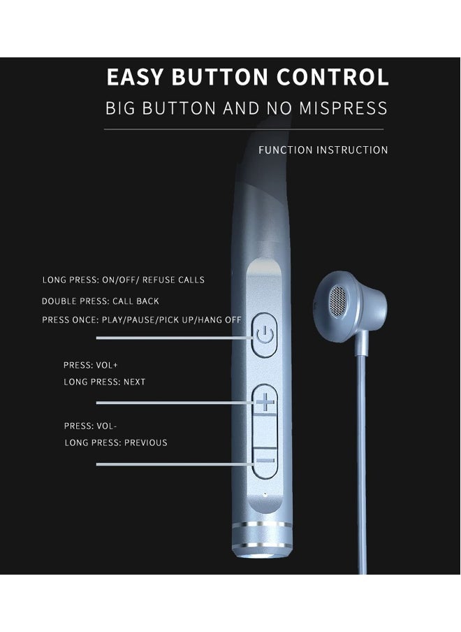 Waterproof Bluetooth Neckband Headphones with Noise Cancelling Microphone 120H Playtime Ideal for Running and Cycling
