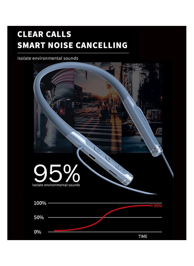 Waterproof Bluetooth Neckband Headphones with Noise Cancelling Microphone 120H Playtime Ideal for Running and Cycling