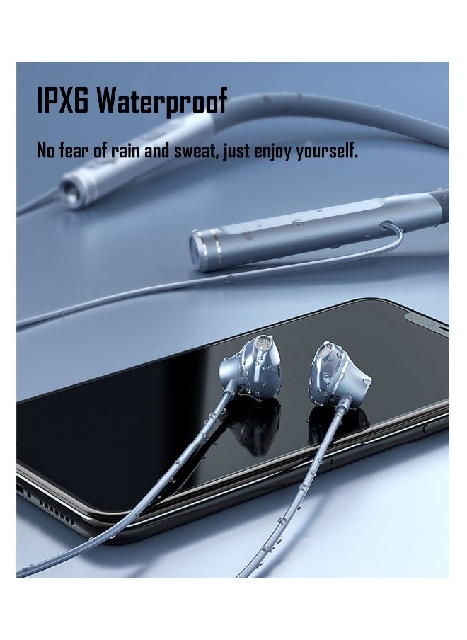 Waterproof Bluetooth Neckband Headphones with Noise Cancelling Microphone 120H Playtime Ideal for Running and Cycling