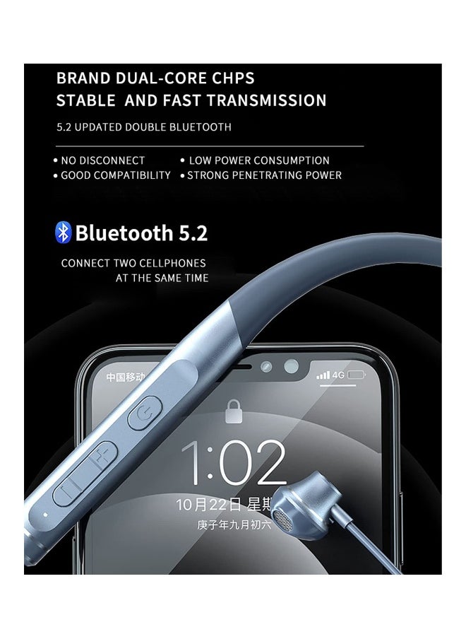 Waterproof Bluetooth Neckband Headphones with Noise Cancelling Microphone 120H Playtime Ideal for Running and Cycling
