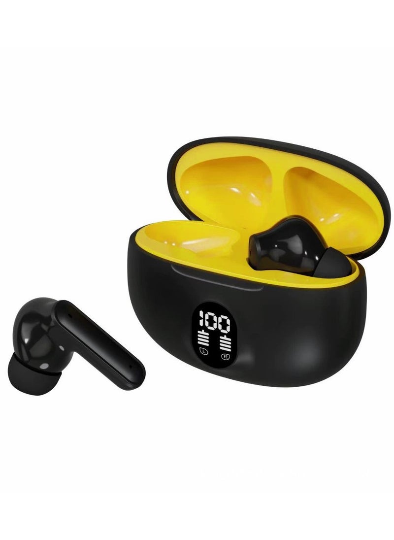 True Wireless Earbuds Digital Display Bluetooth Headset Noise Reduction No Sound Leakage No Delay Bluetooth 5.4 Comfortable - Black