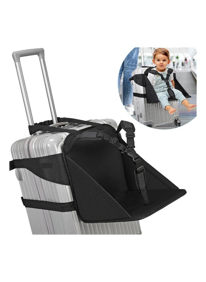 Toddler Ride-On Luggage with Seat, Portable Foldable Kids Travel Chair with Seat Belt, Convenient Carry-On for Parents, Ideal Toddler Carrier for Stress-Free Travel.