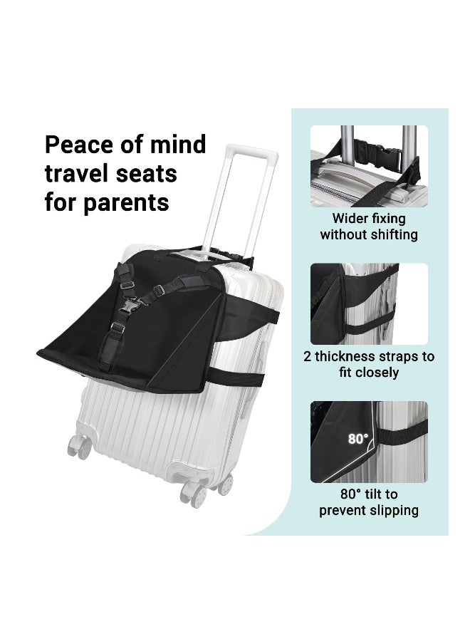 Toddler Ride-On Luggage with Seat, Portable Foldable Kids Travel Chair with Seat Belt, Convenient Carry-On for Parents, Ideal Toddler Carrier for Stress-Free Travel.