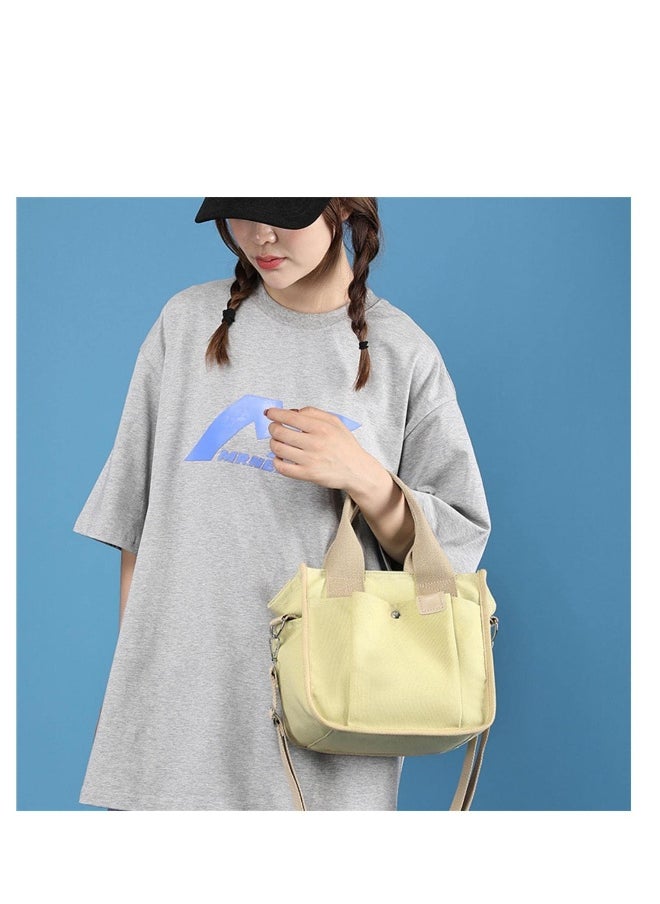 Large Capacity Multi-Pocket Handbag, Canvas Bag with Handle, Canvas Handbag for Women, Durable Multi Pocket Shoulder Bag, Reusable Wear Resistant Tote Purse