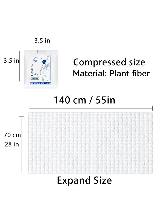 Large Disposable Bath Towels 55.1 x 27.5 inch - Premium Compressed Travel Towels for Camping, Beach, Swimming, and Hiking - 3 PCS Pack