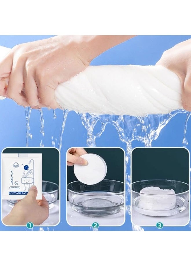 Large Disposable Bath Towels 55.1 x 27.5 inch - Premium Compressed Travel Towels for Camping, Beach, Swimming, and Hiking - 3 PCS Pack