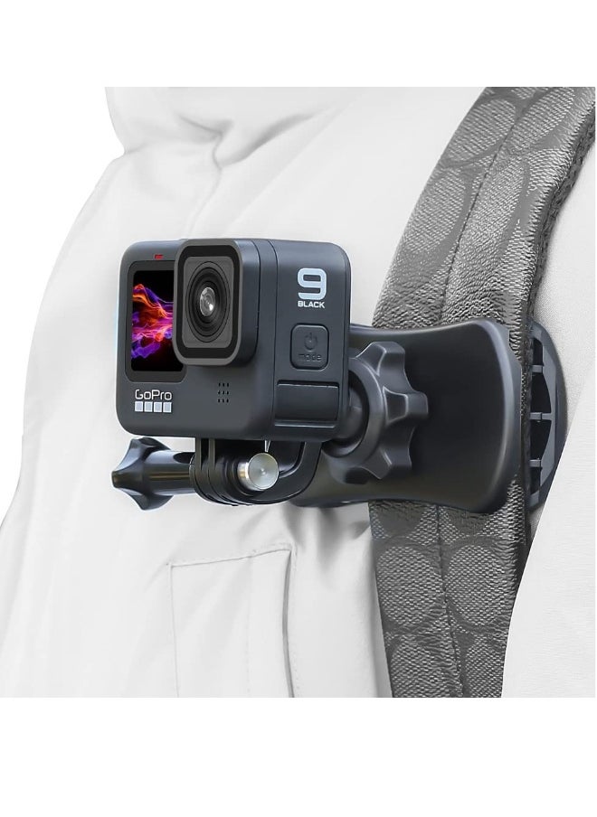 Backpack Strap Mount Quick Clip for Camera, 360° Rotation Clamp Hero 11 10 9 8 7 6, fusion and DJI Osmo Action 3 2, AKASO Campark Crosstour Cameras