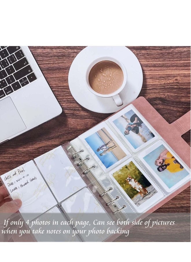 Photo Albums 200 Pockets Premium Leather Fujifilm Instax Mini Album, Wallet Size 3 Inch Picture Name Card Book (Green)