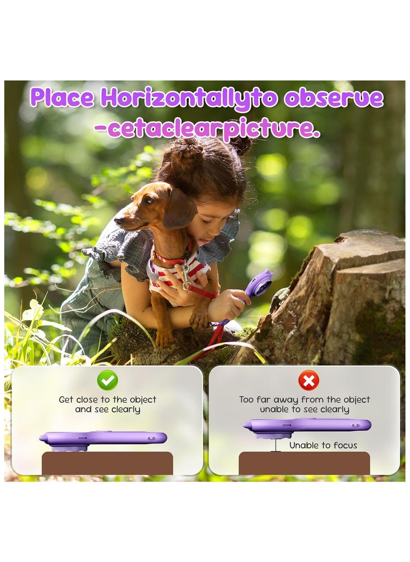 Microscope for Kids Educational Toys Mini Pocket Handheld Digital Microscope for Toddlers Science Kit for Kids Birthday Gifts Toys for Girls Boys 3 4 5 6 7 8 9 10 Year Old(Purple)