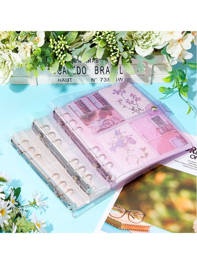3 Pcs portable photo card holder books, 600 bags of photo storage, 3 inches of photos, 6 rings of shiny transparent photo cards, flip charts, photo albums, postcard storage