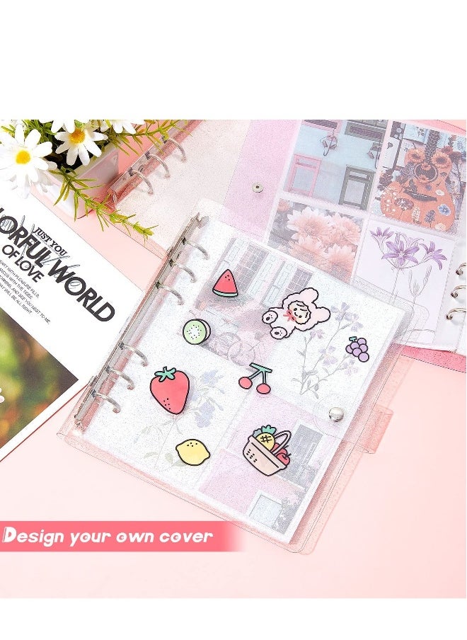 3 Pcs portable photo card holder books, 600 bags of photo storage, 3 inches of photos, 6 rings of shiny transparent photo cards, flip charts, photo albums, postcard storage