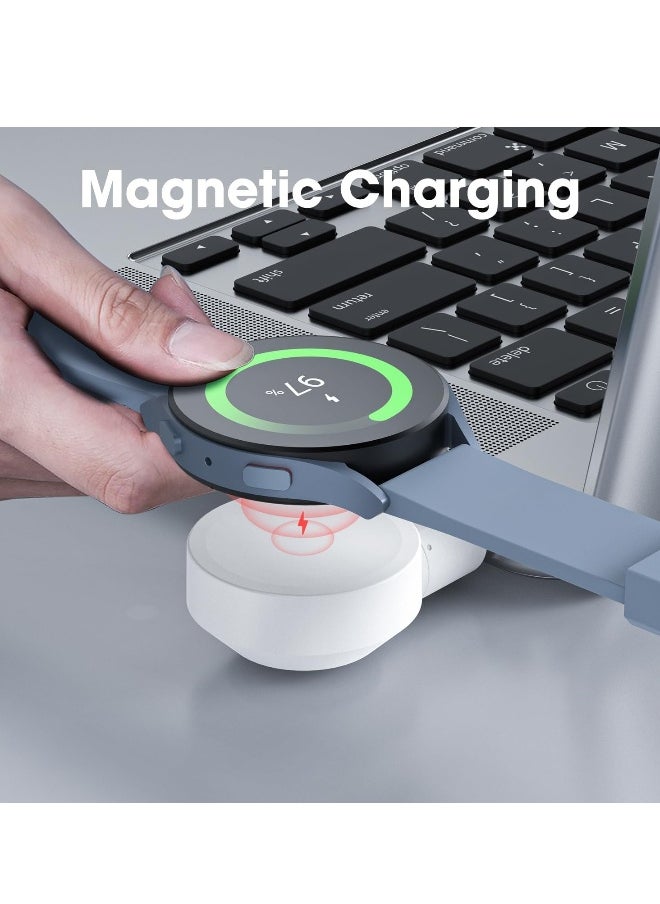 Portable Galaxy Watch Charger, USB Type-C Portable Charger for Samsung Galaxy Watch6/5/5Pro/4/4Classic/Active2 Wireless Smart Watch Accessories Rotatable Dual Charging Mode Adapter