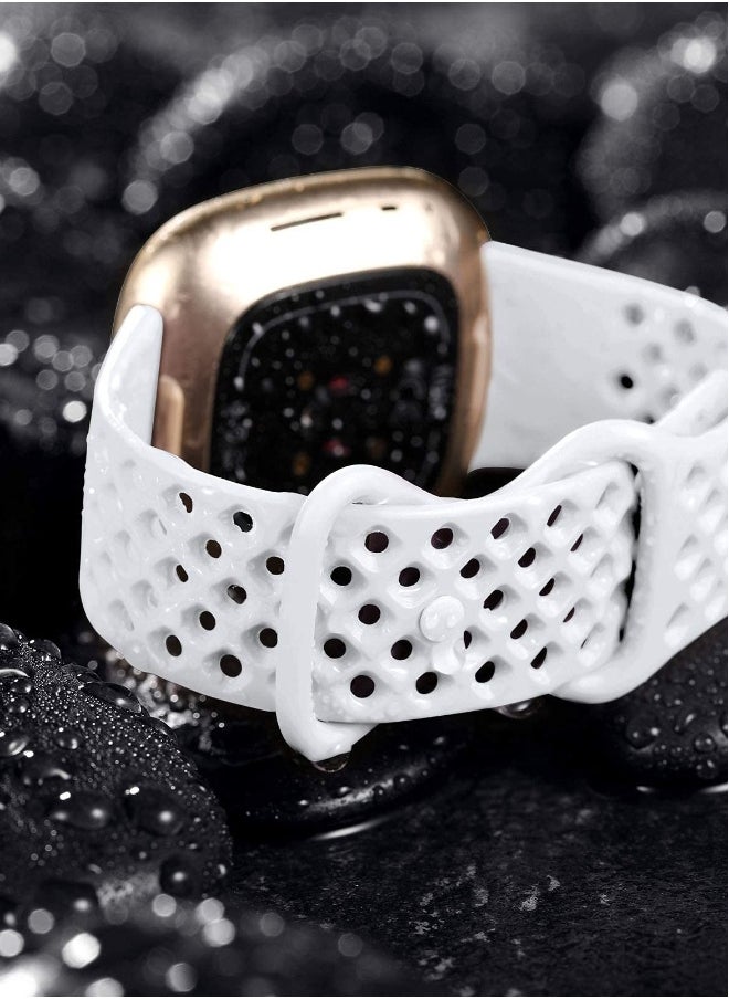Elastic Strap Compatible with Fitbit Versa 3 for Fitbit Sense Strap,Adjustable Nylon Sports Straps for Women Men, Breathable（4Pcs）
