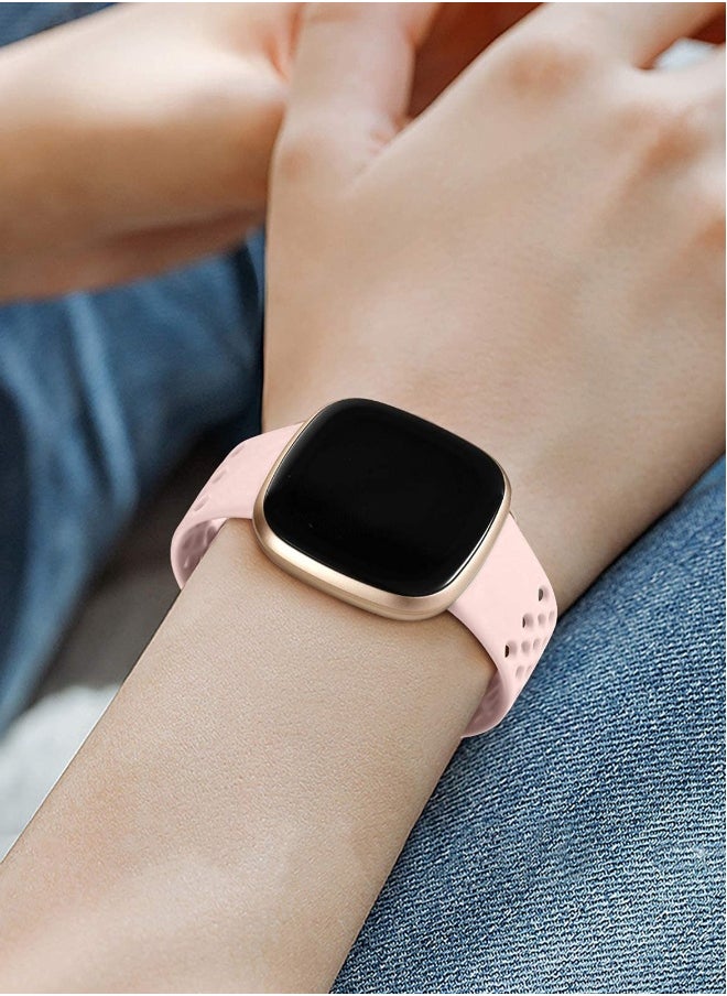 Elastic Strap Compatible with Fitbit Versa 3 for Fitbit Sense Strap,Adjustable Nylon Sports Straps for Women Men, Breathable（4Pcs）