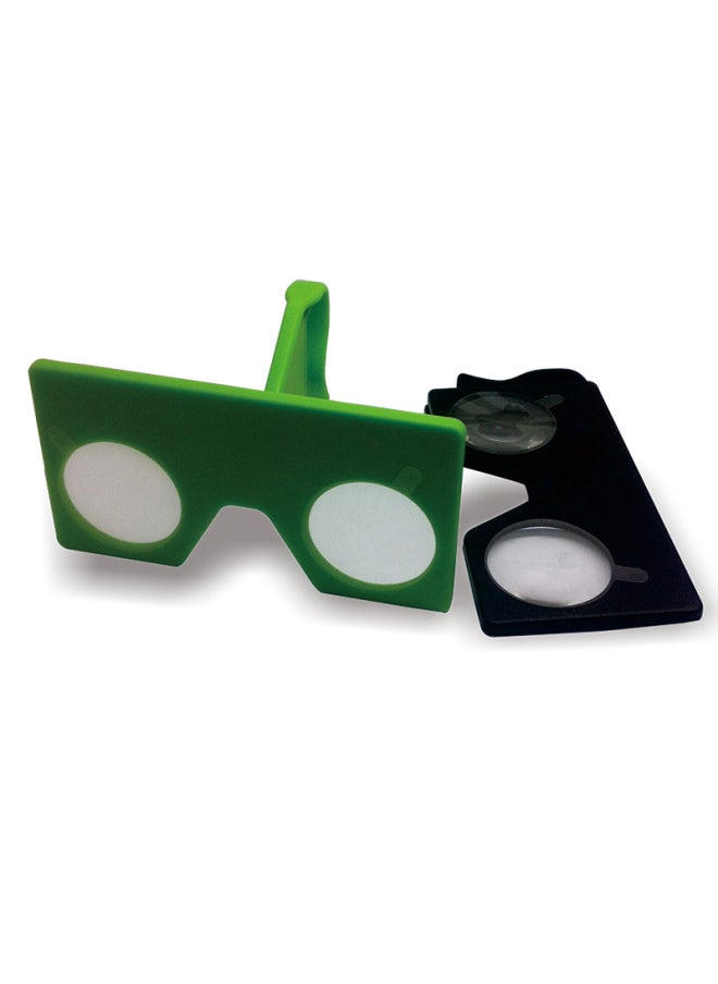 Portable Folding Mini High Light Transmission Lens Box Virtual Reality VR 3D Glasses-Color:Red