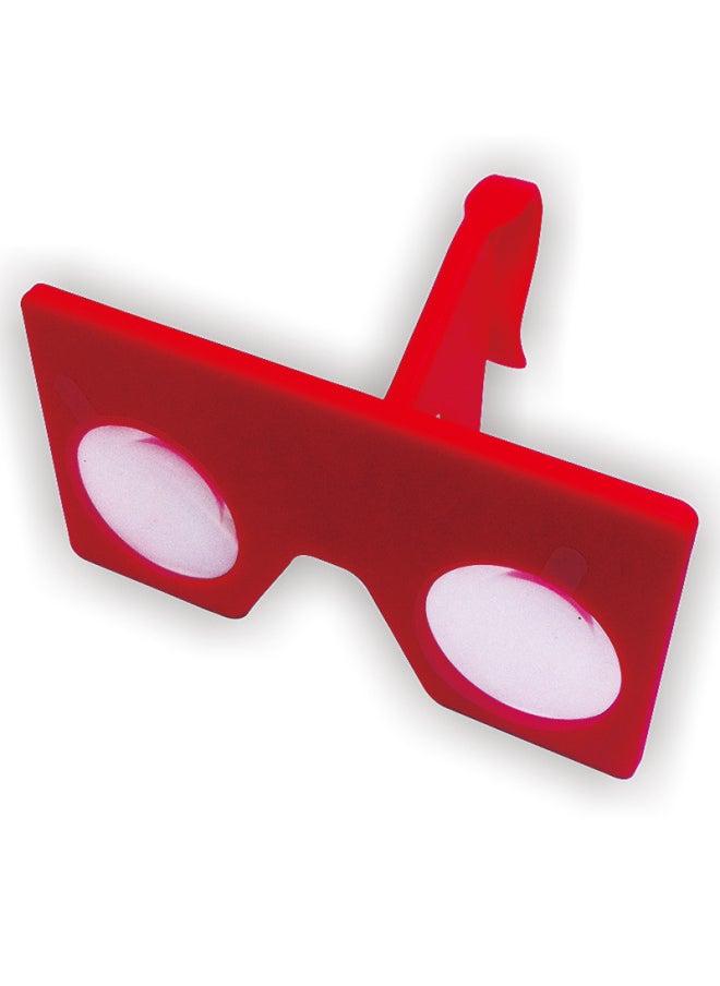 Portable Folding Mini High Light Transmission Lens Box Virtual Reality VR 3D Glasses-Color:Red