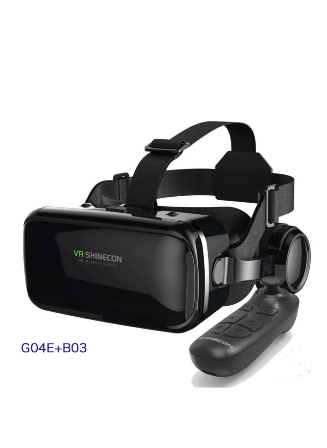 VR Glasses Thousand Magic 6 Generation G04E/A Headset Version Mobile Phone 3D Virtual Reality Helmet Large Screen 7-Color:G04E + B03 Handle