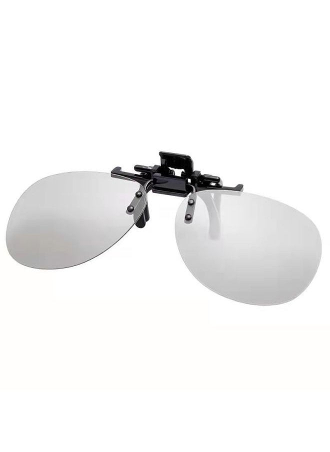 Clip 3d Glasses TV Universal Computer Myopia Clip 3D Glasses Reald Round Polarized HD Three-dimensional Suit-Color:Round Clip 1 Pair