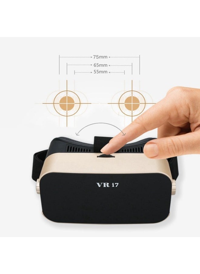 Vr I7 Mobile Phone 3d Glasses Vr Glasses VR Virtual Reality Glasses I352346-Color:Black + Gold