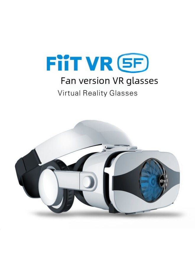 FIIT VR 5F 3D Glasses Mobile Phone Vr Virtual Reality Glasses Headset 3D Helmet Headset Version Radiator-Color:5F + Y1 White