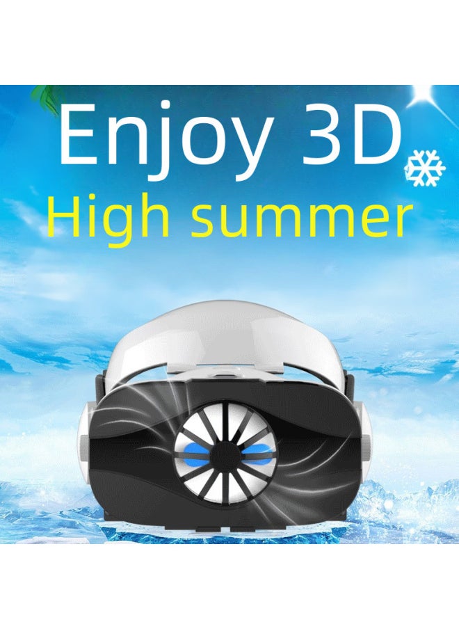 FIIT VR 5F 3D Glasses Mobile Phone Vr Virtual Reality Glasses Headset 3D Helmet Headset Version Radiator-Color:5F + Y1 White