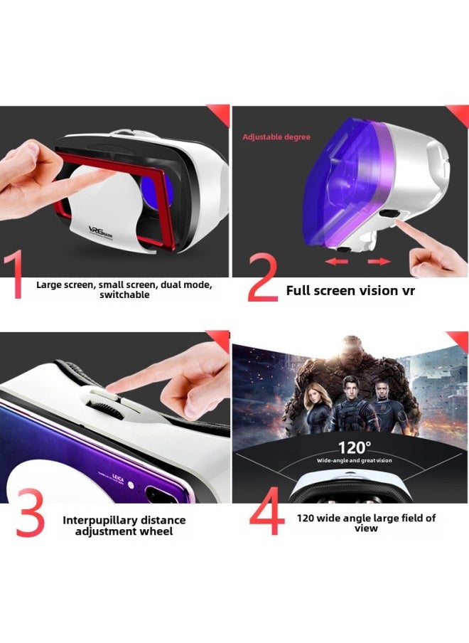 White One-piece Gift VR Classic Cinema Mobile Phone Glasses Glasses 3DVRG Special Generation Glasses-Color:Game Controller + Stand